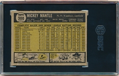 1961 Topps Baseball- #300 Mickey Mantle, Yankees- SGC 3 (Vg)