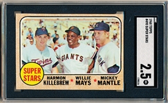 1968 Topps Baseball- #490 Super Stars- Killebrew/ Mays/ Mantle- SGC 2.5 (Good+)