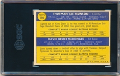 1970 Topps Baseball- #189 Thurman Munson, Yankees- SGC 7 (NM)