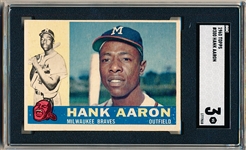 1960 Topps Baseball- #300 Hank Aaron, Braves- SGC 3 (Vg)