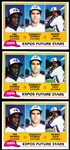 1981 Topps Bsbl. #479 Tim Raines RC- 5 Cards