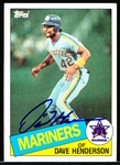 Autographed 1985 Topps Bsbl. #344 Dave Henderson, Mariners