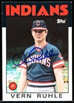 Autographed 1986 Topps Bsbl. #768 Vern Ruhle, Indians