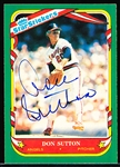Autographed 1987 Fleer Star Stickers Bsbl. #115 Don Sutton, Angels