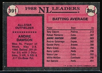 Autographed 1989 Topps Bsbl. #391 Andre Dawson AS, Cubs
