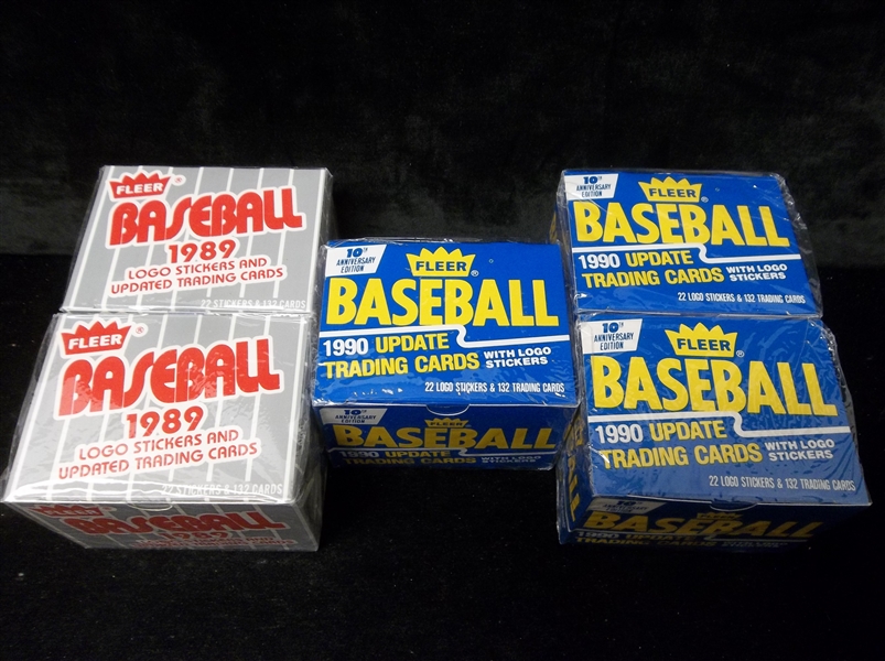 1989-90 Fleer Update Bsbl.- 5 Asst. Complete Factory Sets