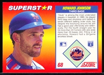 Autographed 1992 Score Superstar Bsbl. #68 Howard Johnson, Mets