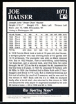 Autographed 1994 Megacards Conlon Collection Card #1071 Joe Hauser, A’s