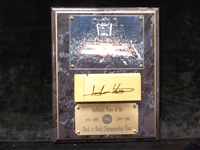 Isiah Thomas Autographed Authentic Piece of the Detroit Pistons Back-to-Back Championship Arena Floor Wall Plaque