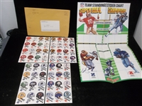 1983 Kellogg’s Helmet Sticker Complete Set with Display Poster in Original Envelope
