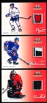 1999-00 Upper Deck MVP Stanley Cup Edition Hockey “Game-Used Stick”- 3 Diff. CHL Minors Players with Multi-Color Pieces