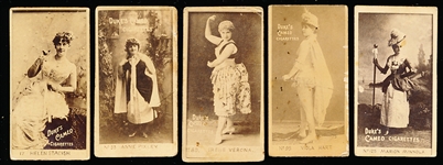 Late 1800’s Duke’s Cameo Cigarettes “Stage Actresses” (N145-3) Blank Back Cards- 5 Diff.