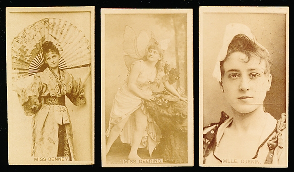 Late 1880’s Virginia Brights “Stage Actress” (N245) Cards- 3 Diff.- Very Tough! All have horizontal ad backs