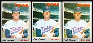 1970 Topps Bb- #290 Rod Carew- 3 Cards