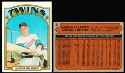 1972 Topps Bb- #51 Harmon Killebrew, Twins- 16 Cards