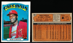 1972 Topps Bb- #130 Bob Gibson, Cardinals- 22 Card