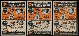 1972 Topps Bb- #310 Clemente IA- 3 Cards