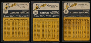 1973 Topps Bb- #50 Clemente, Pirates- 3 Cards