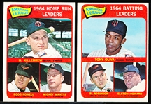 1965 Topps Bb- 2 Diff Leader Cards