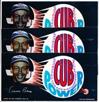 1969 “Cubs Power” Bumper Sticker- Ernie Banks- 3 Bumper Stickers