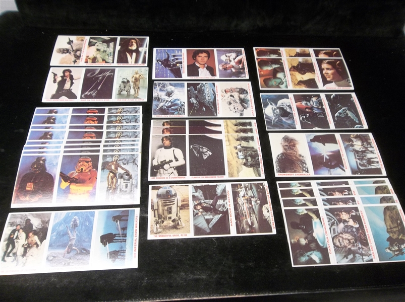 1981 Burger King/Coke “Star Wars Empire Strikes Back” 3-Card Perforated Panels Clean-Up Group- 25 Asst. Panels
