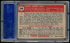 1952 Topps Baseball- #248 Frank Shea, Yankees- PSA Vg-Ex 4