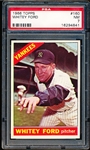 1966 Topps Baseball- #160 Whitey Ford, Yankees- PSA NM 7