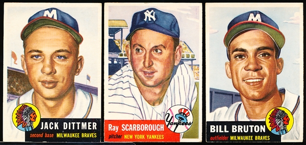 1953 Topps Baseball- 3 Diff