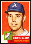 1953 Topps Bb- #227 Morris Martin, Phila A’s- Hi# 