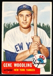 1953 Topps Bb- #264 Gene Woodling, Yankees- Hi# 