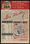 1953 Topps Bb- #264 Gene Woodling, Yankees- Hi# 