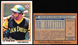 1978 Topps Bb- #530 Dave Winfield, Padres- 25 Cards