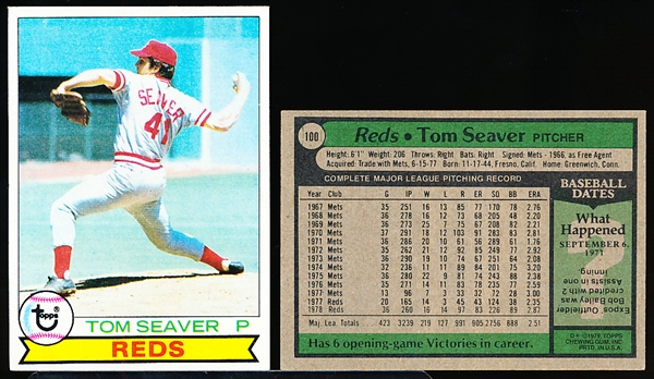 1979 Topps Bb- #100 Tom Seaver, Reds- 30 Cards