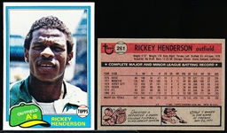 1981 Topps Bb- #261 Rickey Henderson, A’s- 25 Cards