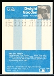1984 Fleer Update Bb- #43 Dwight Gooden RC