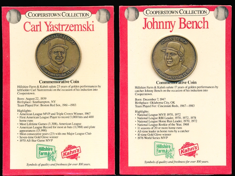 1989 Kahn’s Cooperstown Collection Coins- 4 in Original Packaging