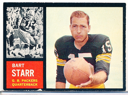1962 Topps Fb- #63 Bart Starr, Packers