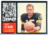 1962 Topps Fb- #63 Bart Starr, Packers