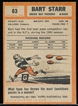 1962 Topps Fb- #63 Bart Starr, Packers