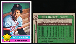 1976 Topps Bb- #400 Rod Carew, Twins- 28 cards