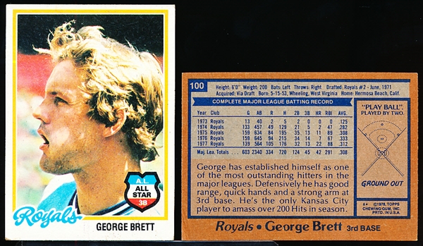 1978 Topps Bb- #100 George Brett, Royals- 22 Cards