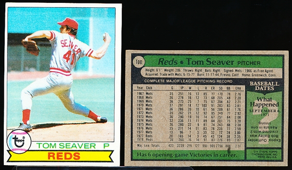 1979 Topps Bb- #100 Tom Seaver, Reds- 30 Cards