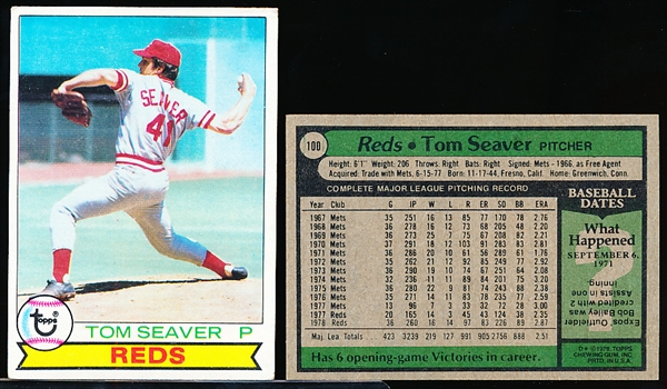 1979 Topps Bb- #100 Tom Seaver, Reds- 30 Cards
