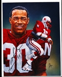 Autographed Mike Rozier Nebraska Cornhuskers NCAA Ted Watts Drawn 8” x 10” Photo