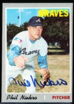 Autographed 1970 Topps Bsbl. #160 Phil Niekro, Braves