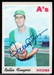 Autographed 1970 Topps Bsbl. #502 Rollie Fingers, A’s