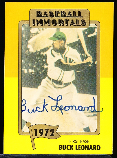 Autographed 1980 TCMA Baseball Immortals #132 Buck Leonard, Negro Leagues