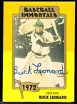 Autographed 1980 TCMA Baseball Immortals #132 Buck Leonard, Negro Leagues