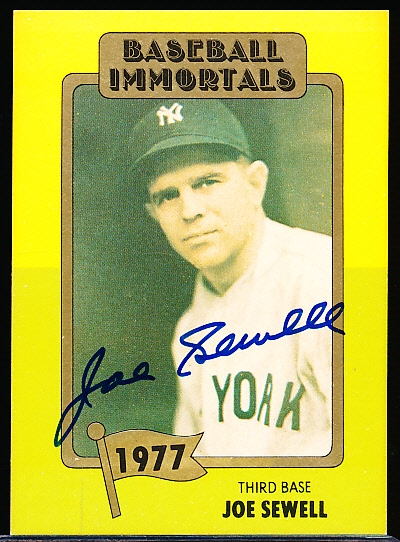 Autographed 1980 TCMA Baseball Immortals #163 Joe Sewell, Yankees