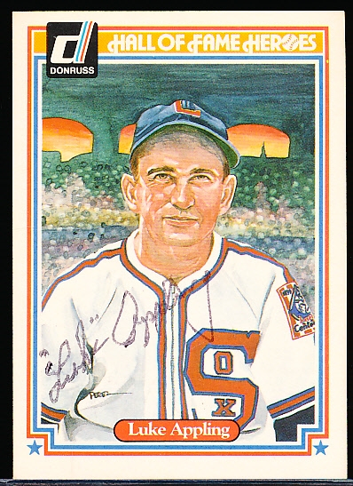 Autographed 1983 Donruss Hall of Fame Heroes #8 Luke Appling, White Sox